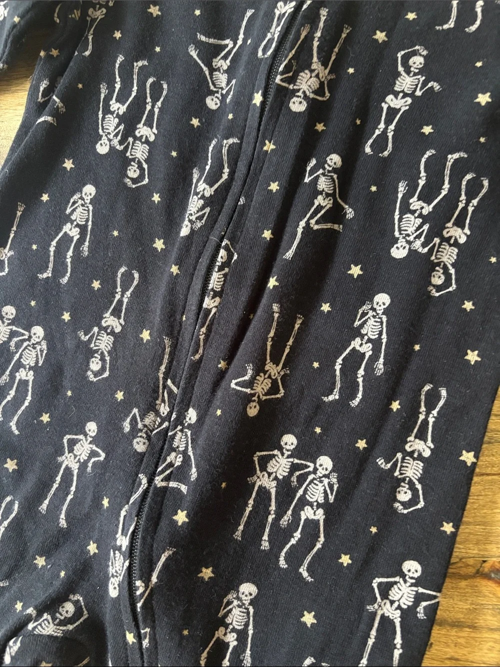 Infant Skelton Halloween Onesie Footie